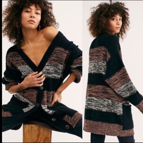 Free People Southport Beach Cardi in Blushes Combo - Picture 3 of 14